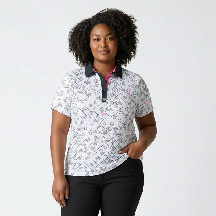 Diamond Dreams Polo - Pink - Borrowed Fit (Ladies)