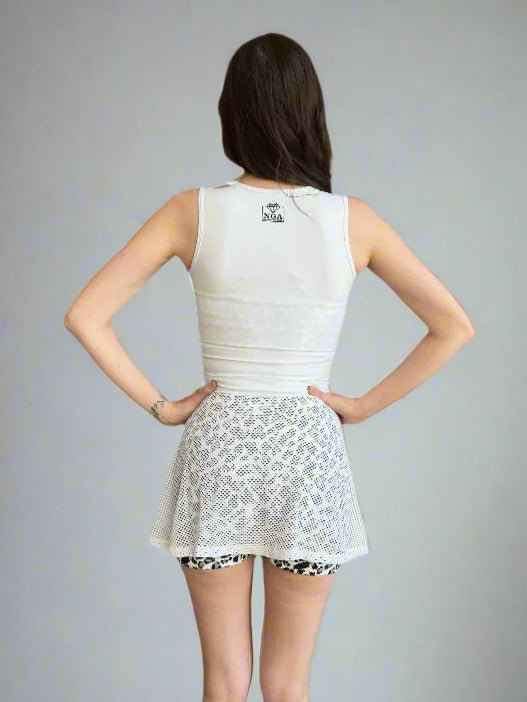 My Store Dress Sheer Confidence Dress in White - 15" Skirt