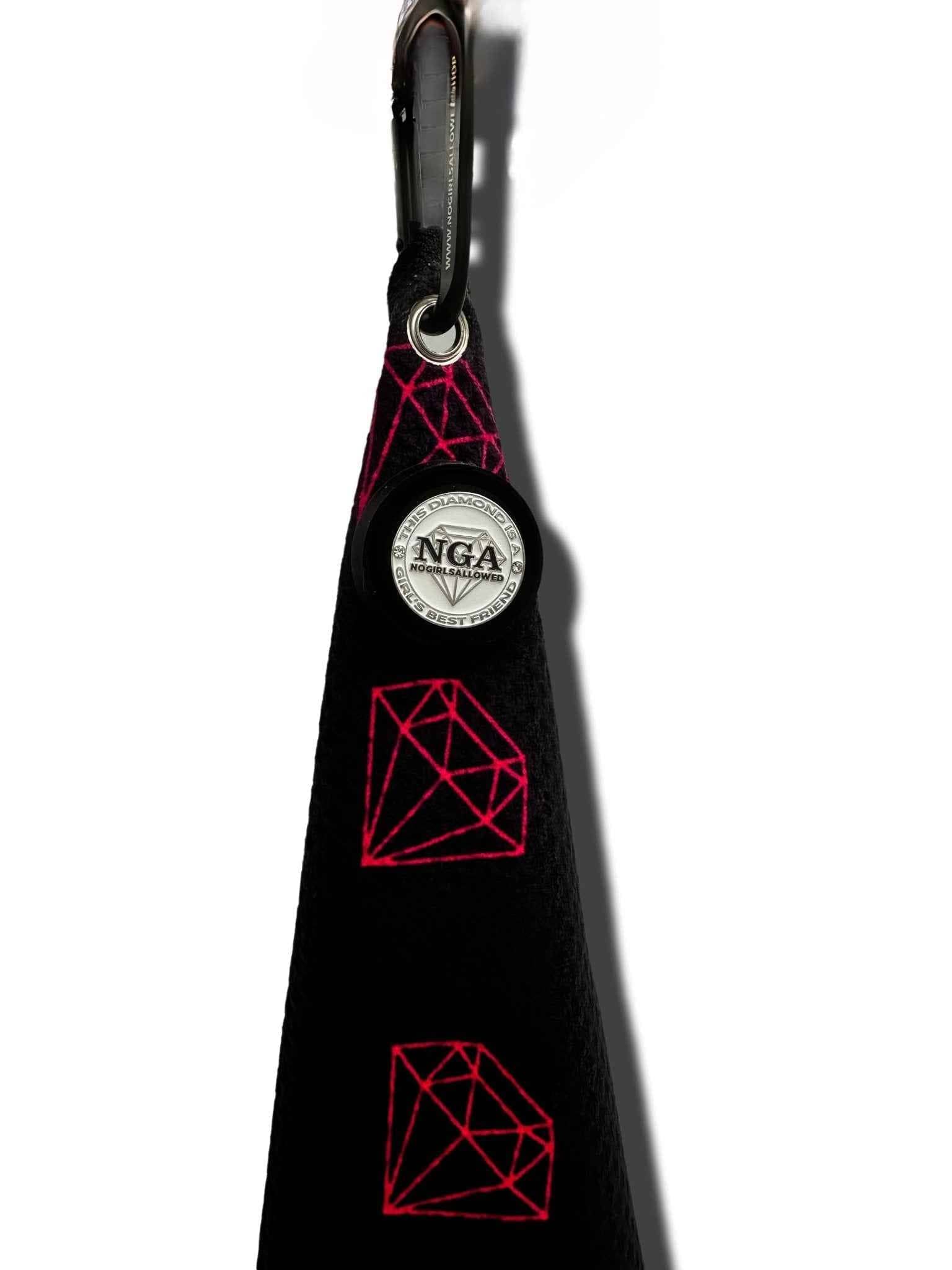 My Store Golf Towel Stuck-on-You Magnetic Golf Towel-Black and Pink