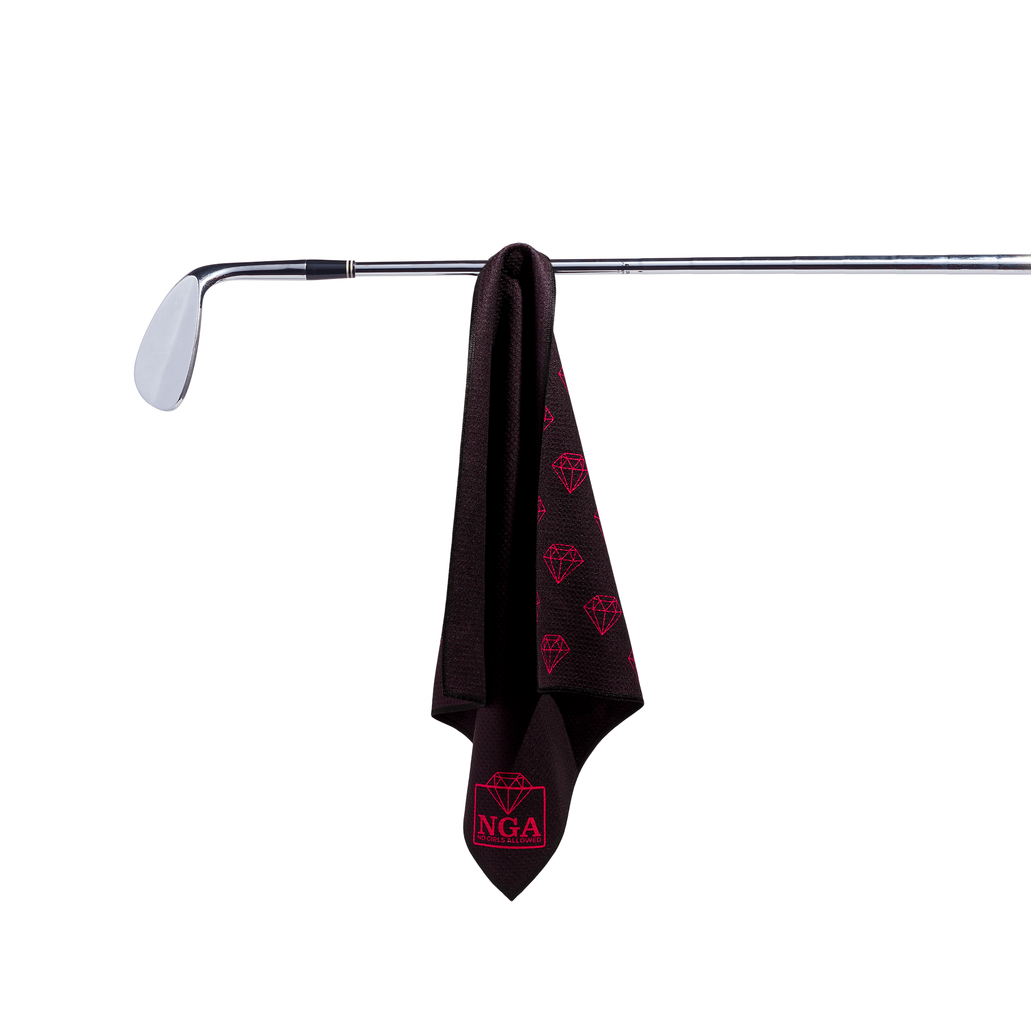 My Store Golf Towel Stuck-on-You Magnetic Golf Towel-Black and Pink
