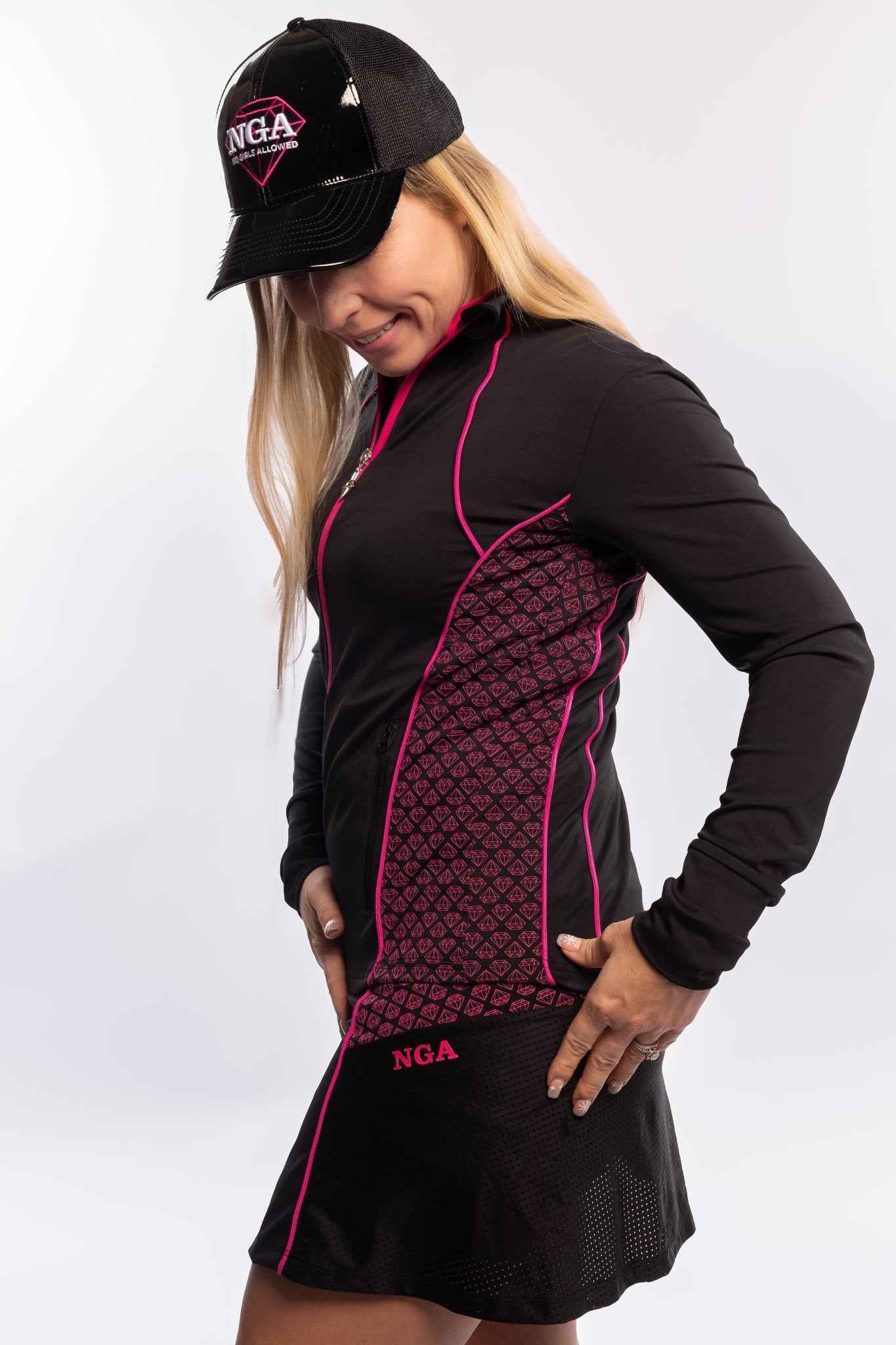 My Store Jacket Diamond Drive Collection: Gemma Jacket - Pink on Black