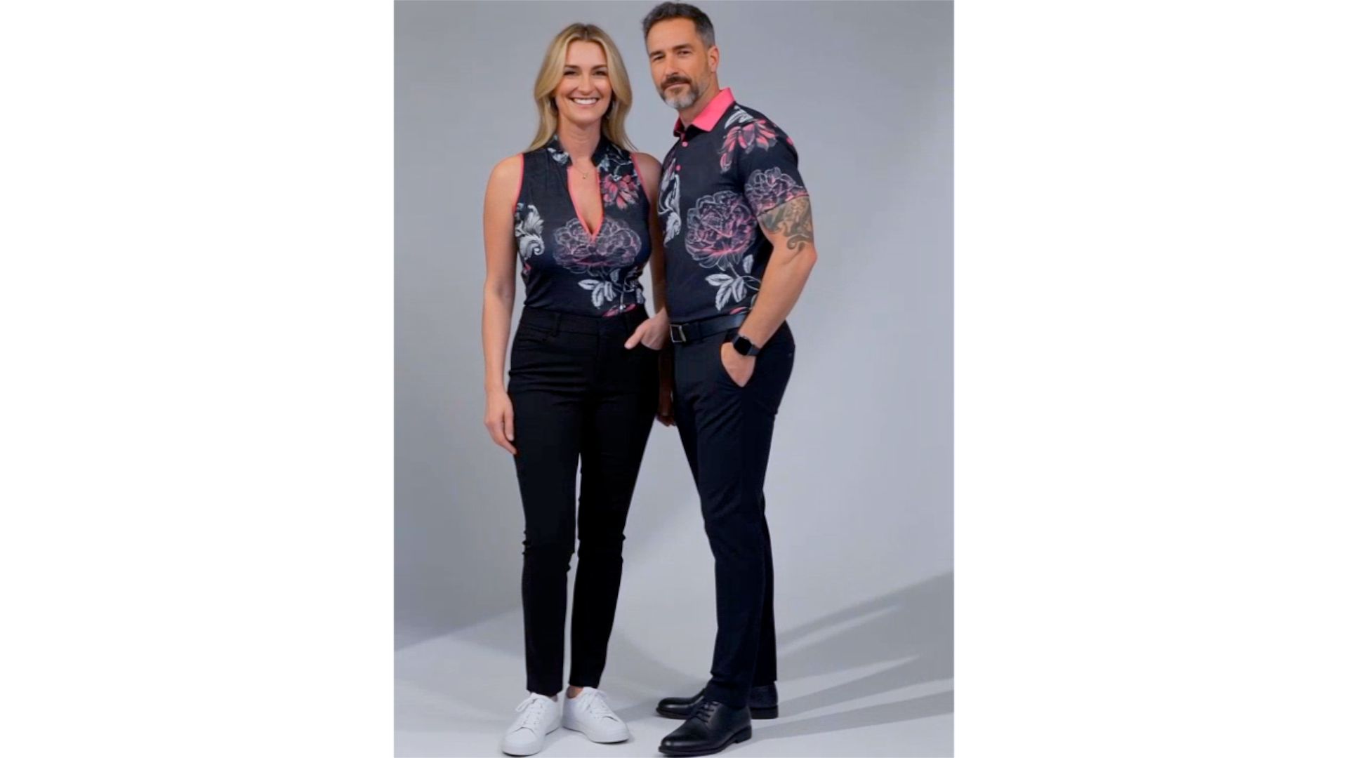 Load video: Midnight Blooms Polo for Men