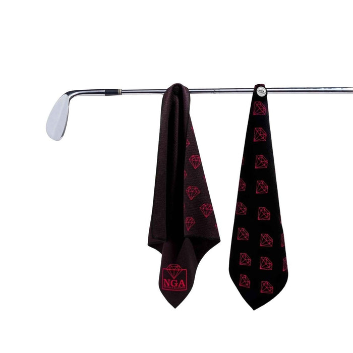 Golf Towel Stuck-on-You Magnetic Golf Towel-Black and Pink