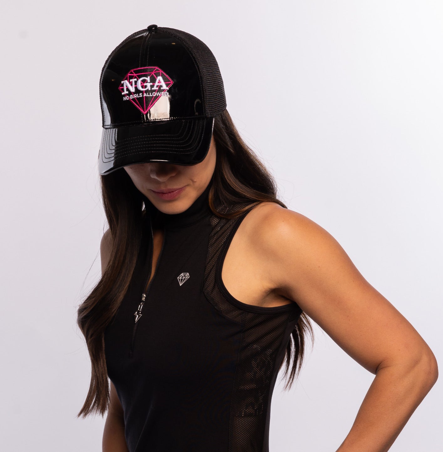 "Shine Bright" Hat- Black Patent image 1