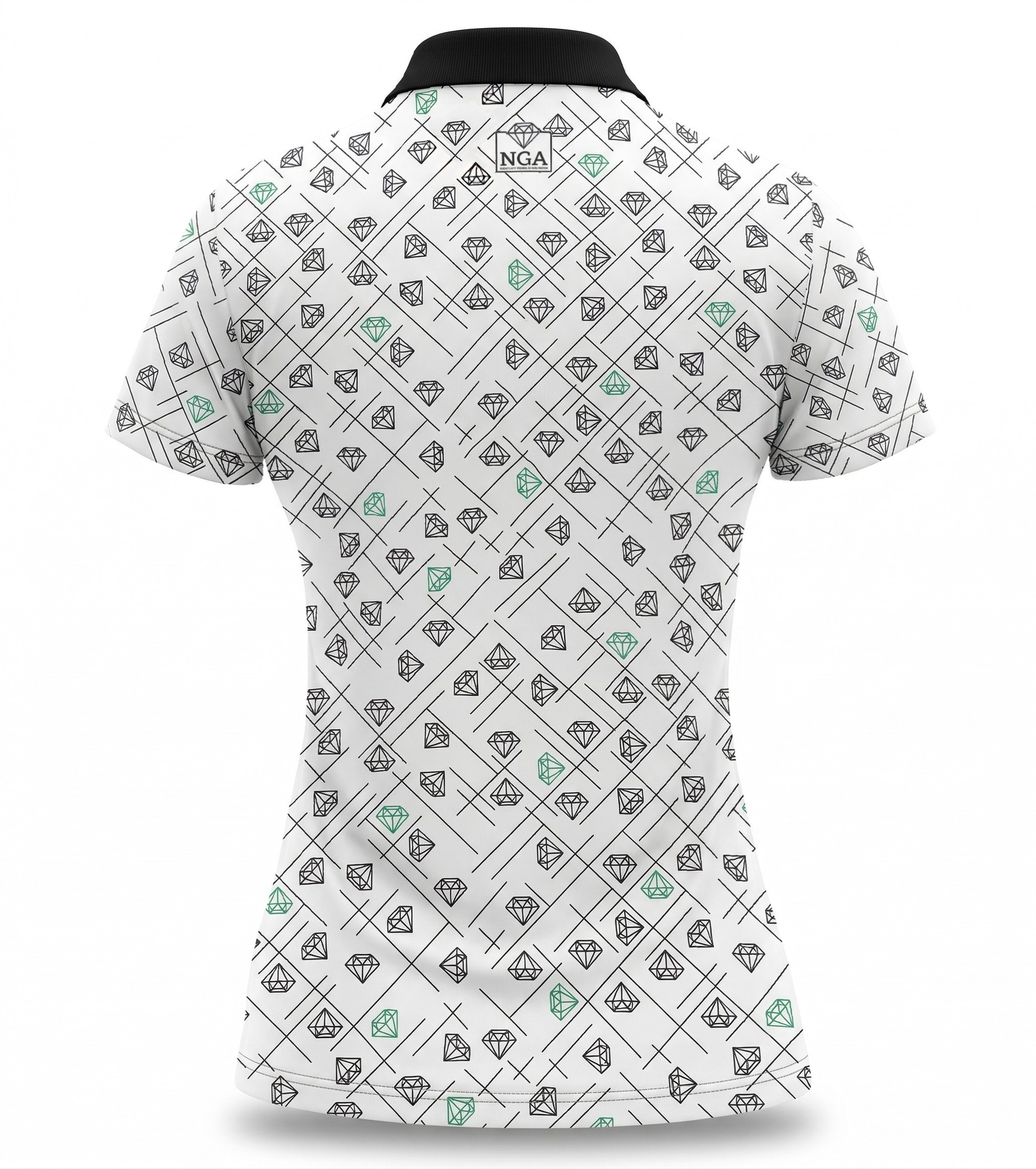 Diamond Dreams-Green Ladies Fitted Polo