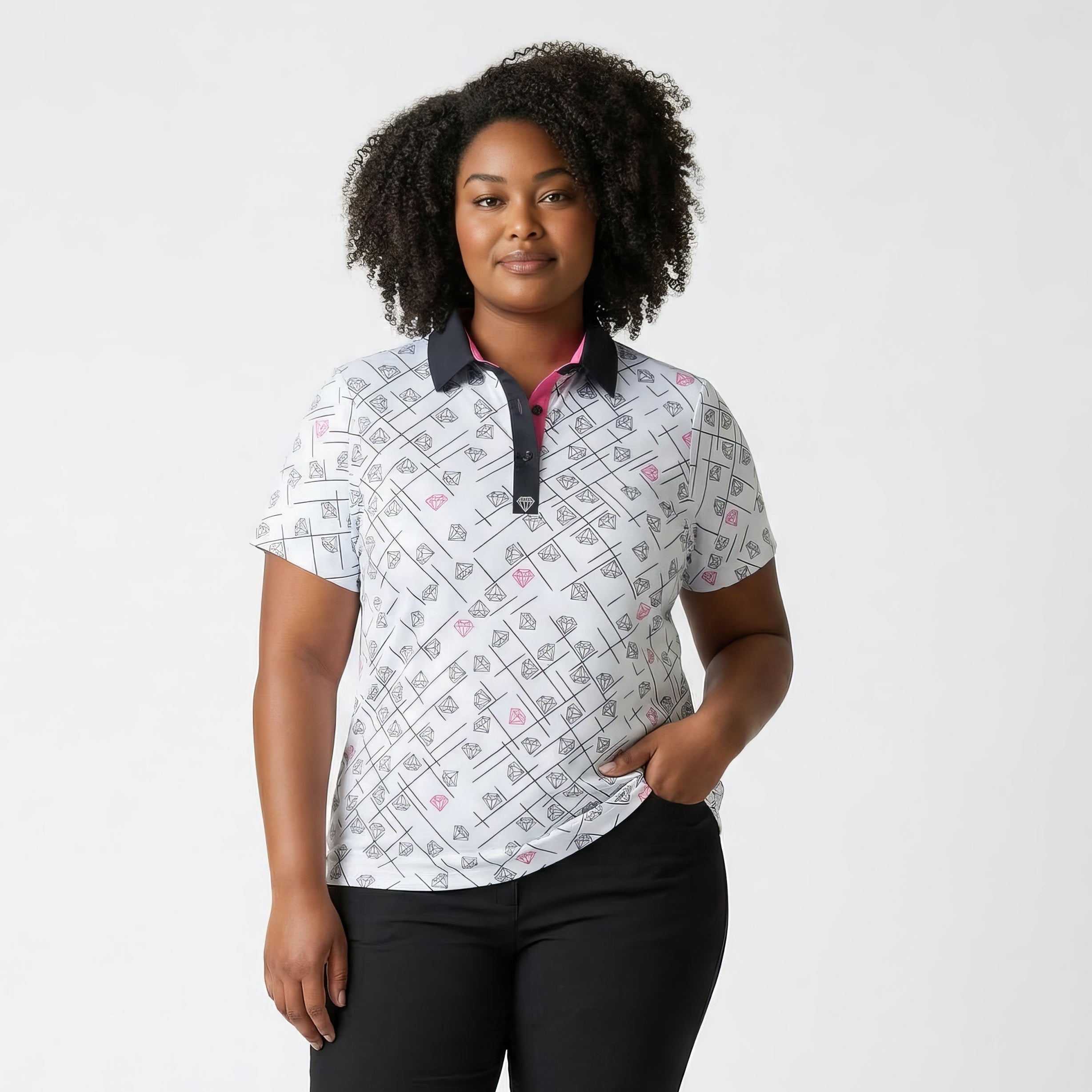 Diamond Dreams Polo - Pink - Borrowed Fit (Ladies)