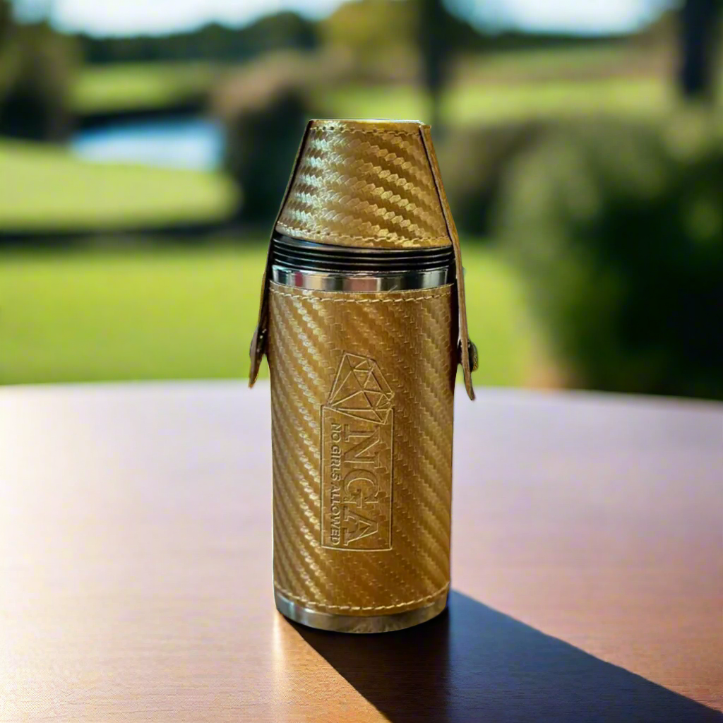 "Frolic" Flask - Gold Carbon Fiber