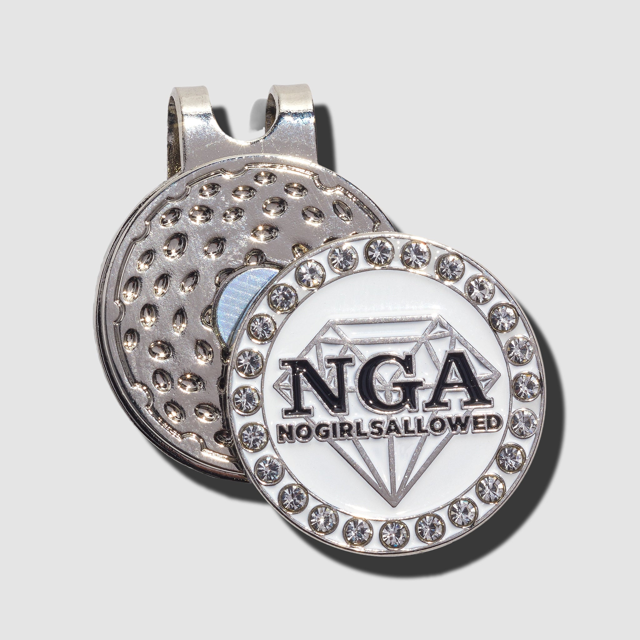 "Frosted" Crystal Diamond Ball Marker & Hat Clip