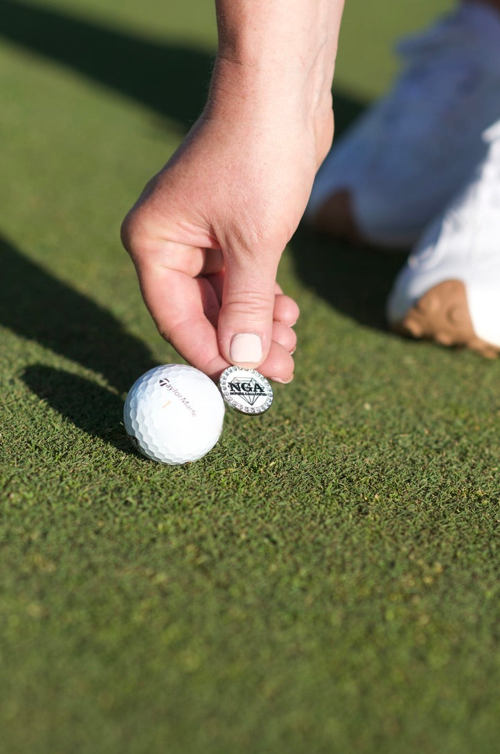 "Frosted" Crystal Diamond Ball Marker on Green