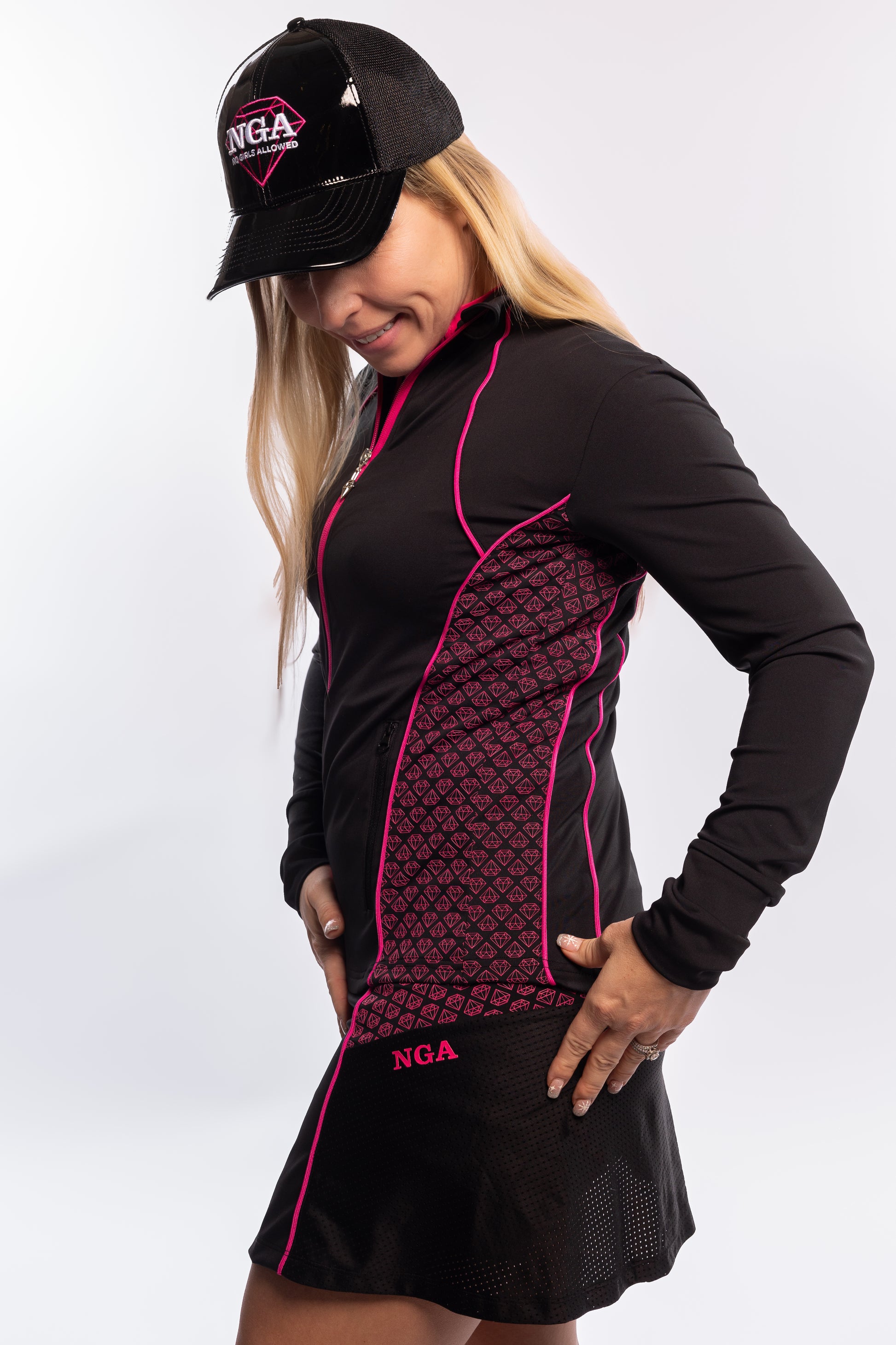 Gemma Jacket - Black/Pink Detailing