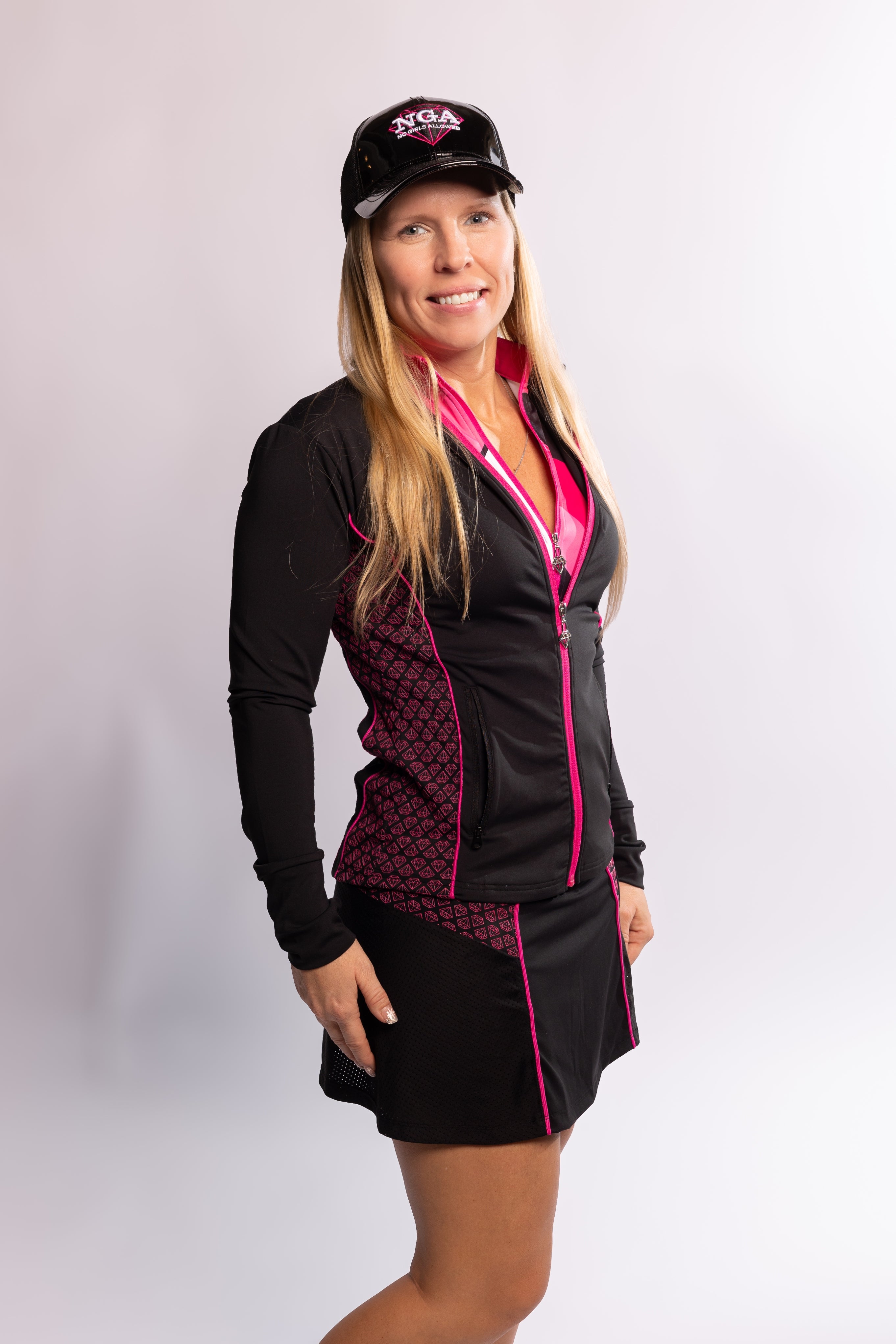 Gemma Jacket - Black/Pink Right Side