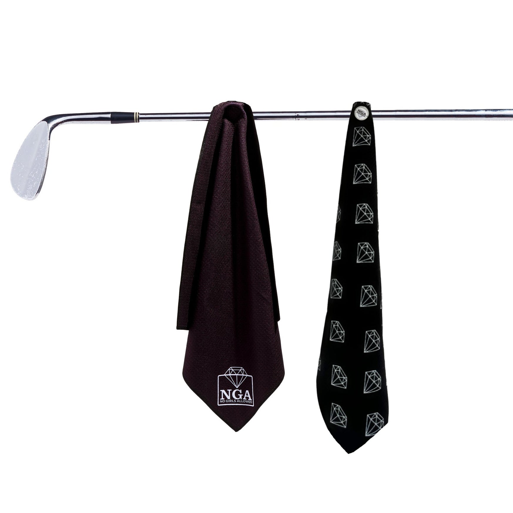 Stuck on You Magnetic Golf Towel - Black & White