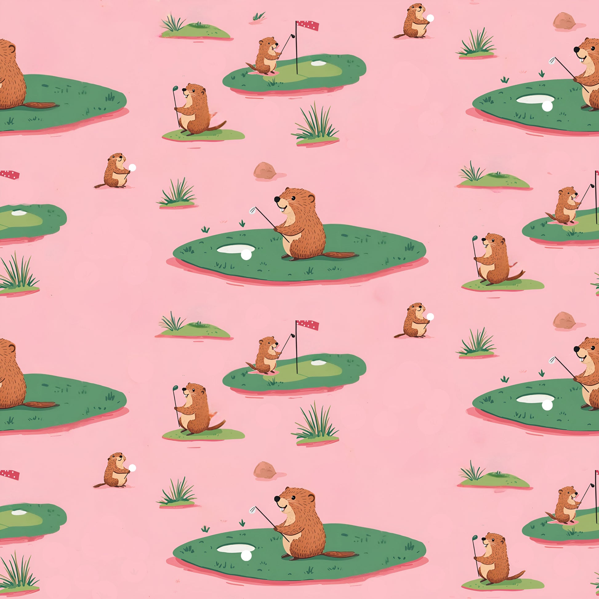 Happy Beavers Print