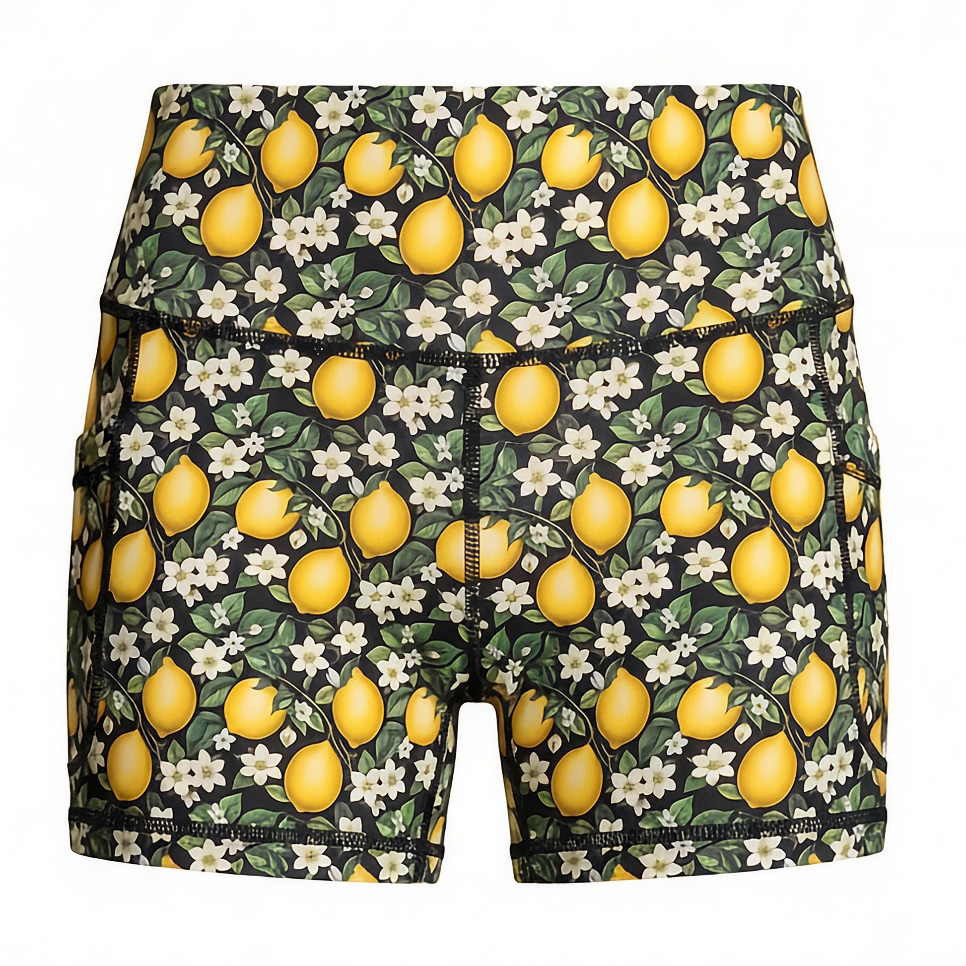 NGA UNDERS with lemon and floral pattern on a BLACK background