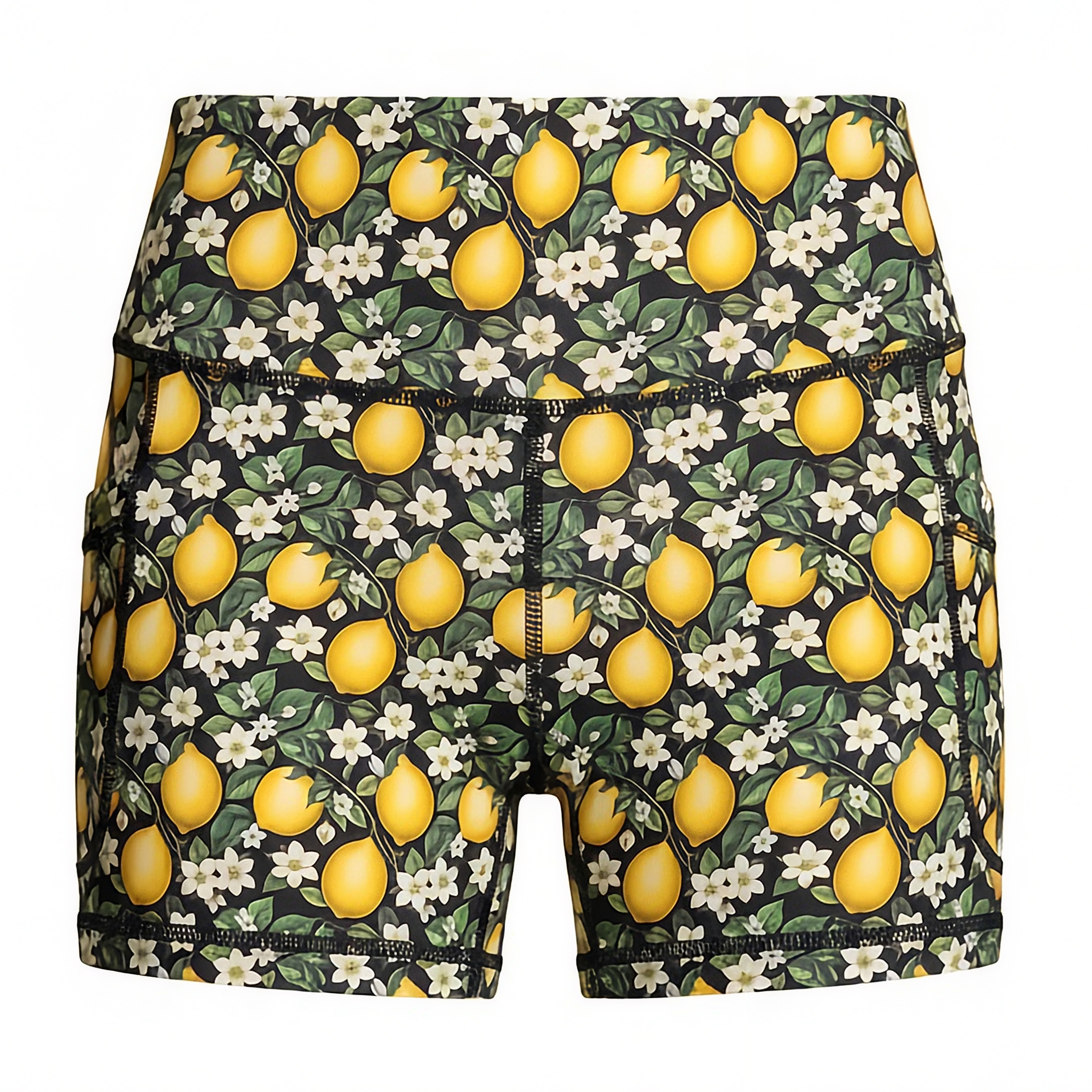 NGA UNDERS with lemon and floral pattern on a BLACK background
