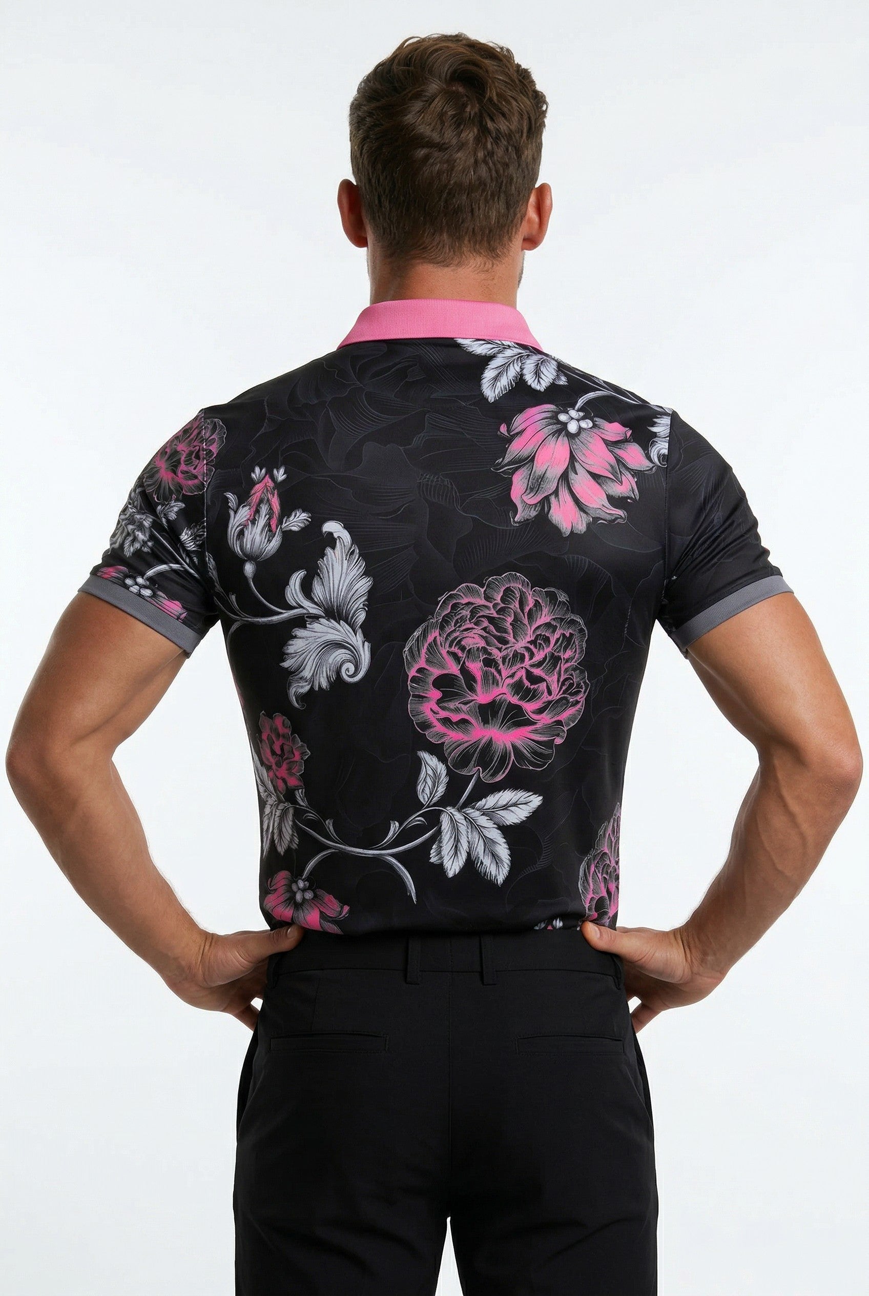 Midnight Blooms Polo for Men