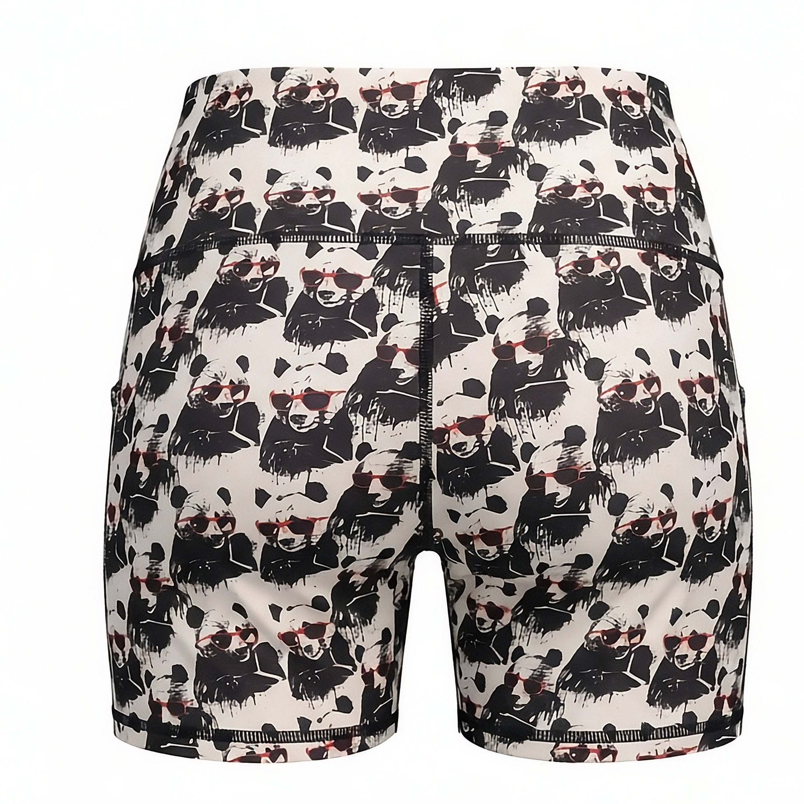 NGA 'Unders' Shorts with panda WEARING PINK SUNGLASSES pattern on a white background