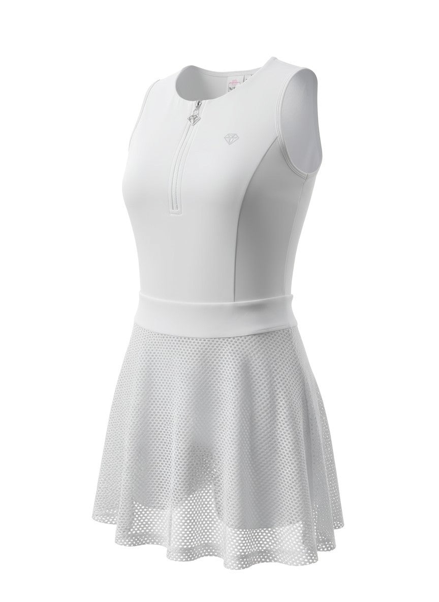 Sheer Confidence Dress in White - 15" Skirt