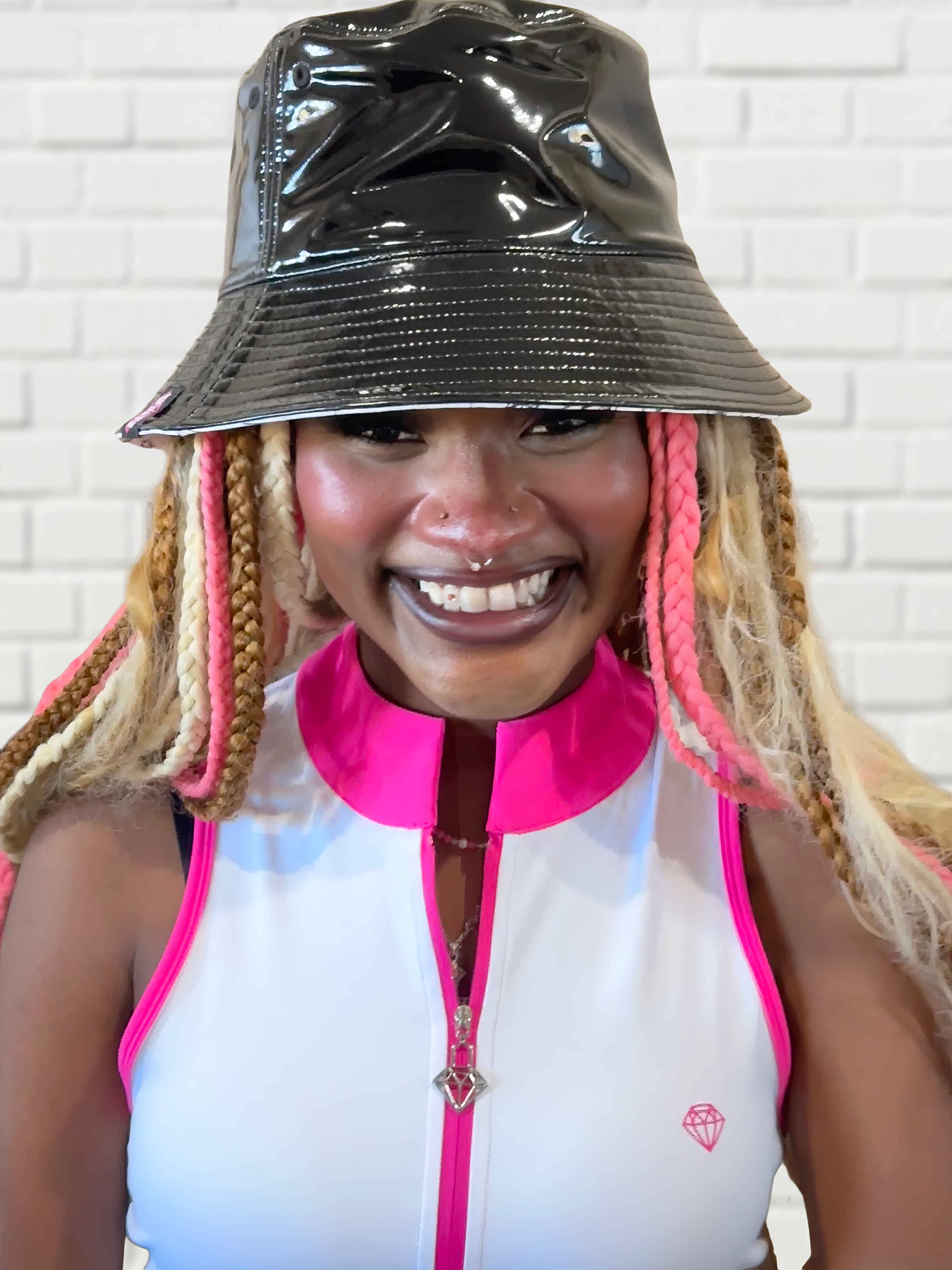 Shine Bright Reversible Bucket Hat - Black Patent / Diamond Dreams