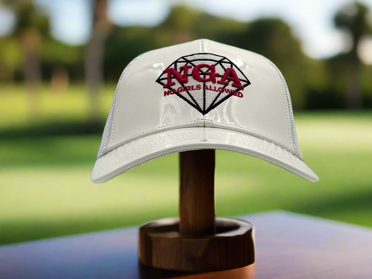 Shine Bright Hat - White Patent Front