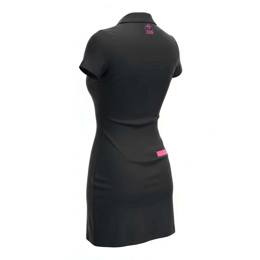 Sneak Peek Short-Sleeve Dress Pink on Black