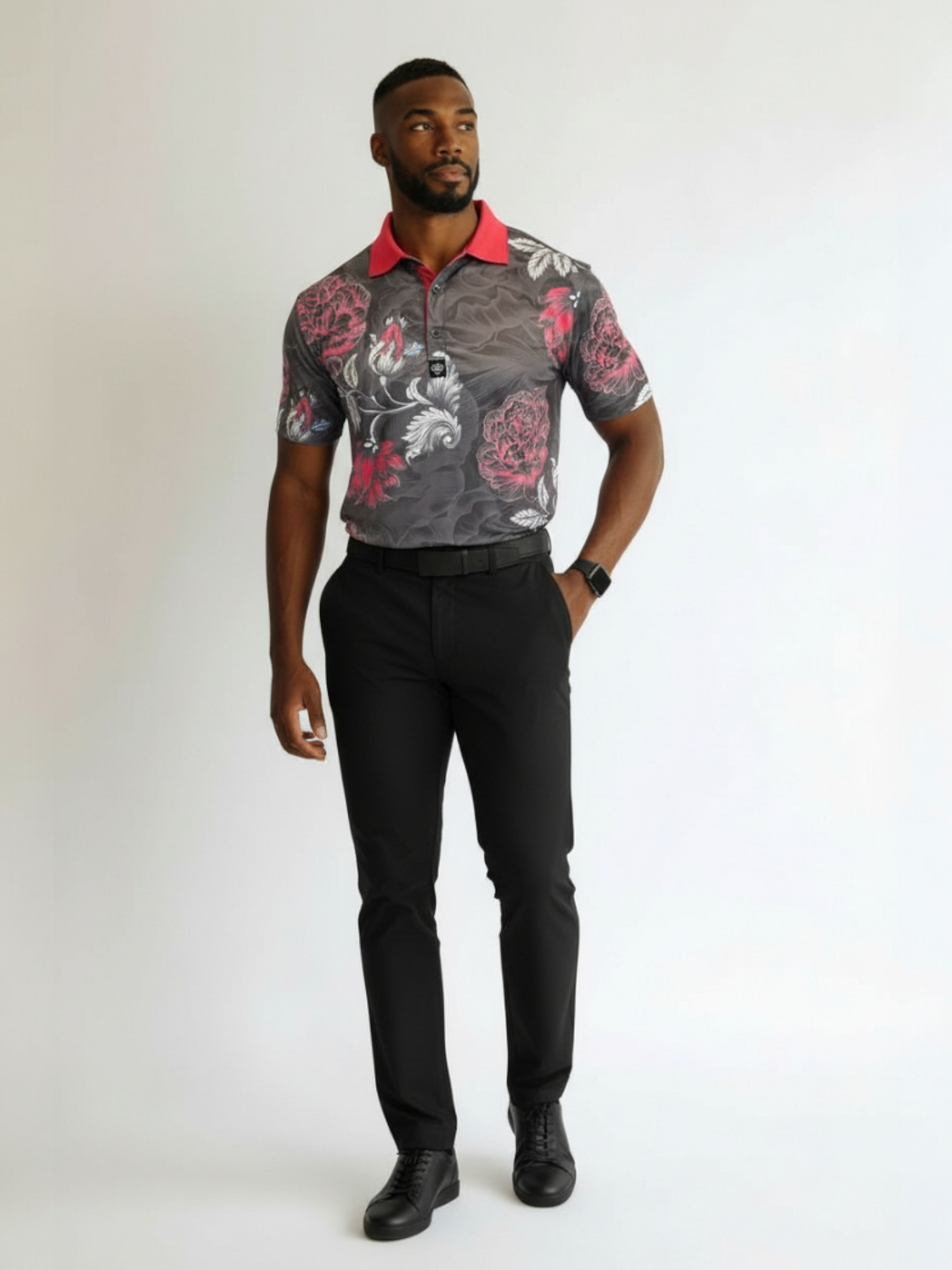 Twilight Blooms Polo for Men