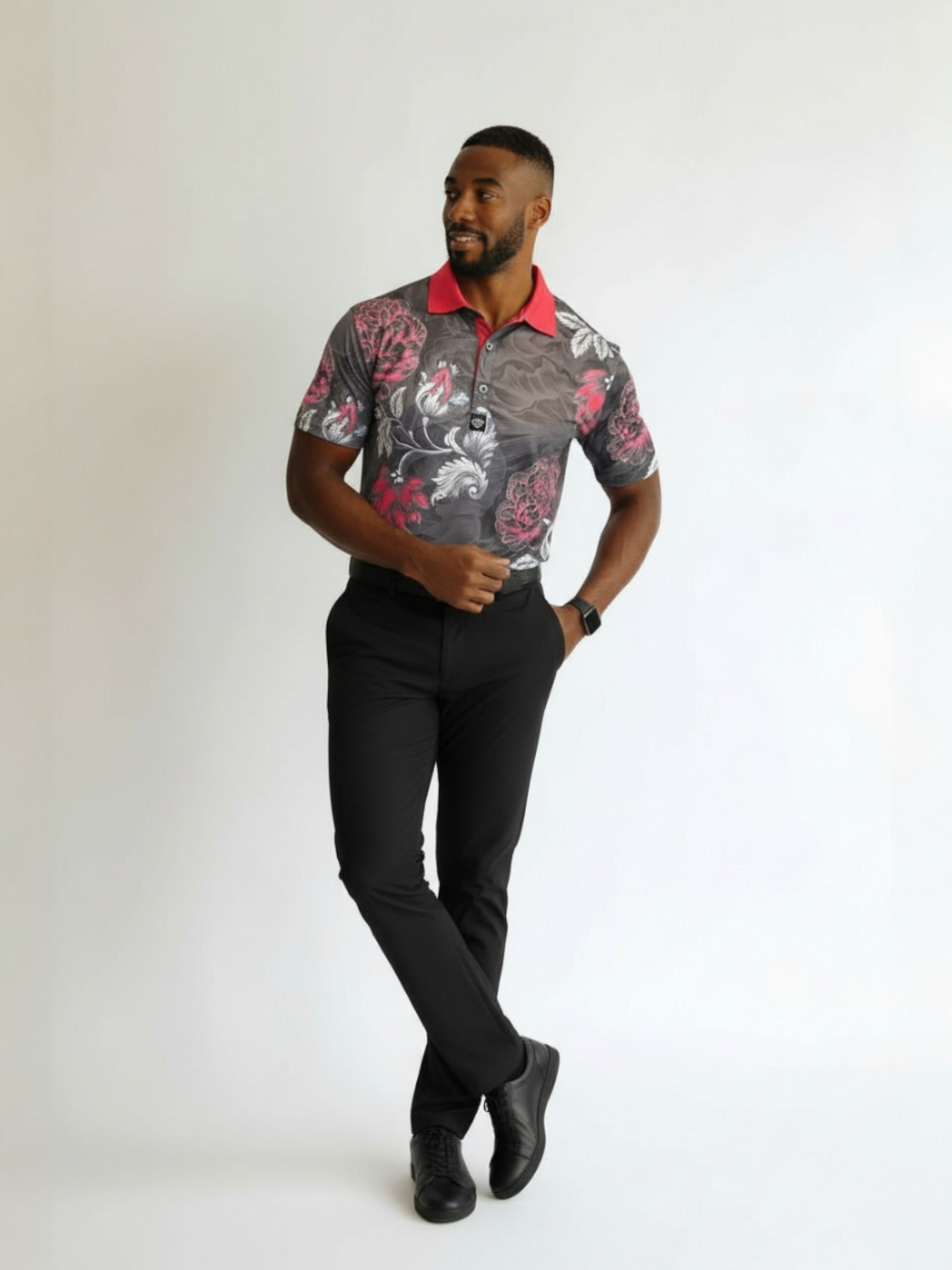 Twilight Blooms Polo for Men