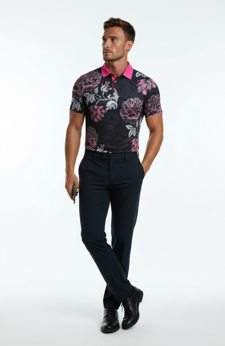 Midnight Blooms Polo for Men