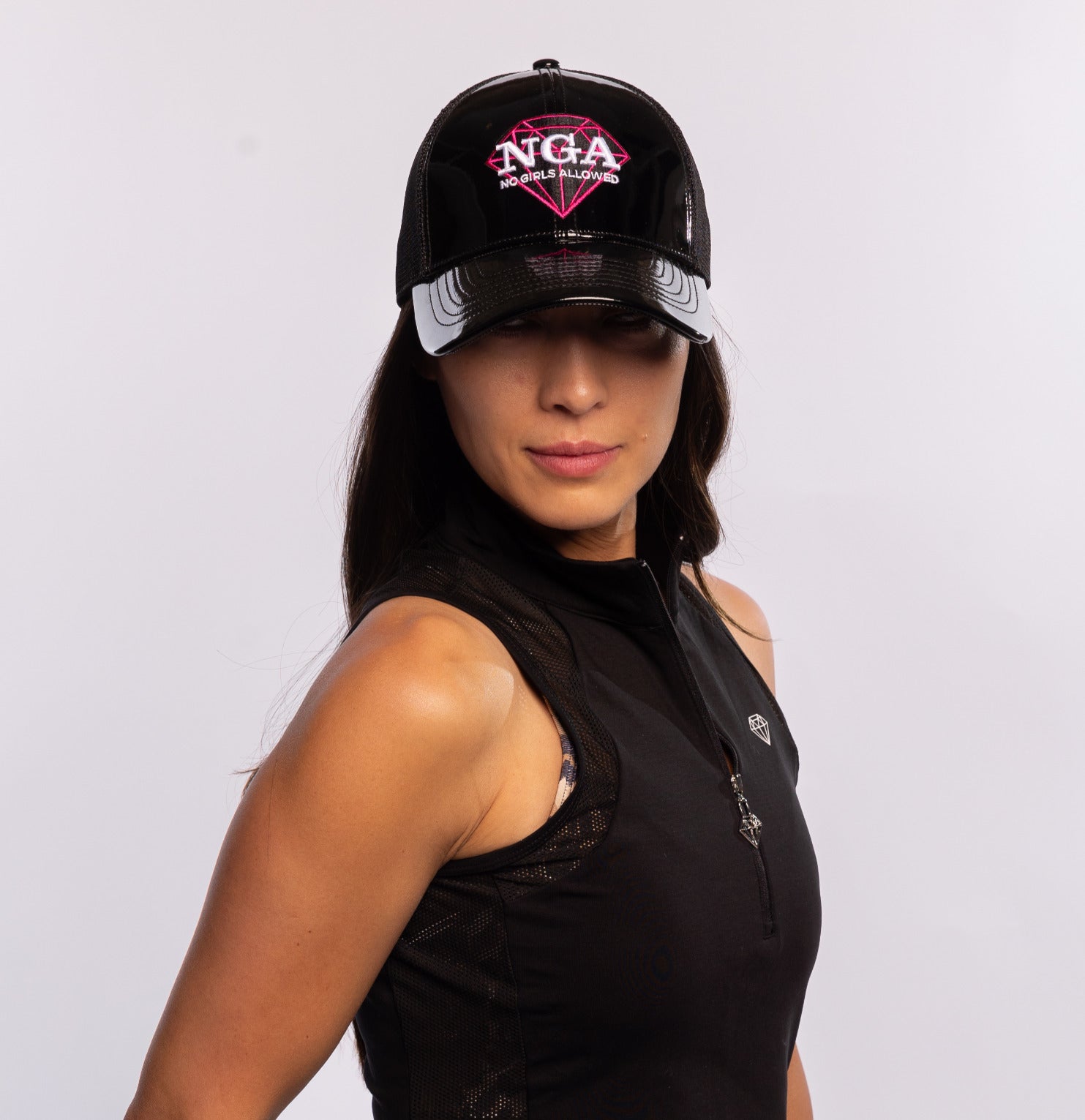 "Shine Bright" Hat- Black Patent image 0