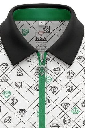 Diamond Dreams-Green Ladies Fitted Polo
