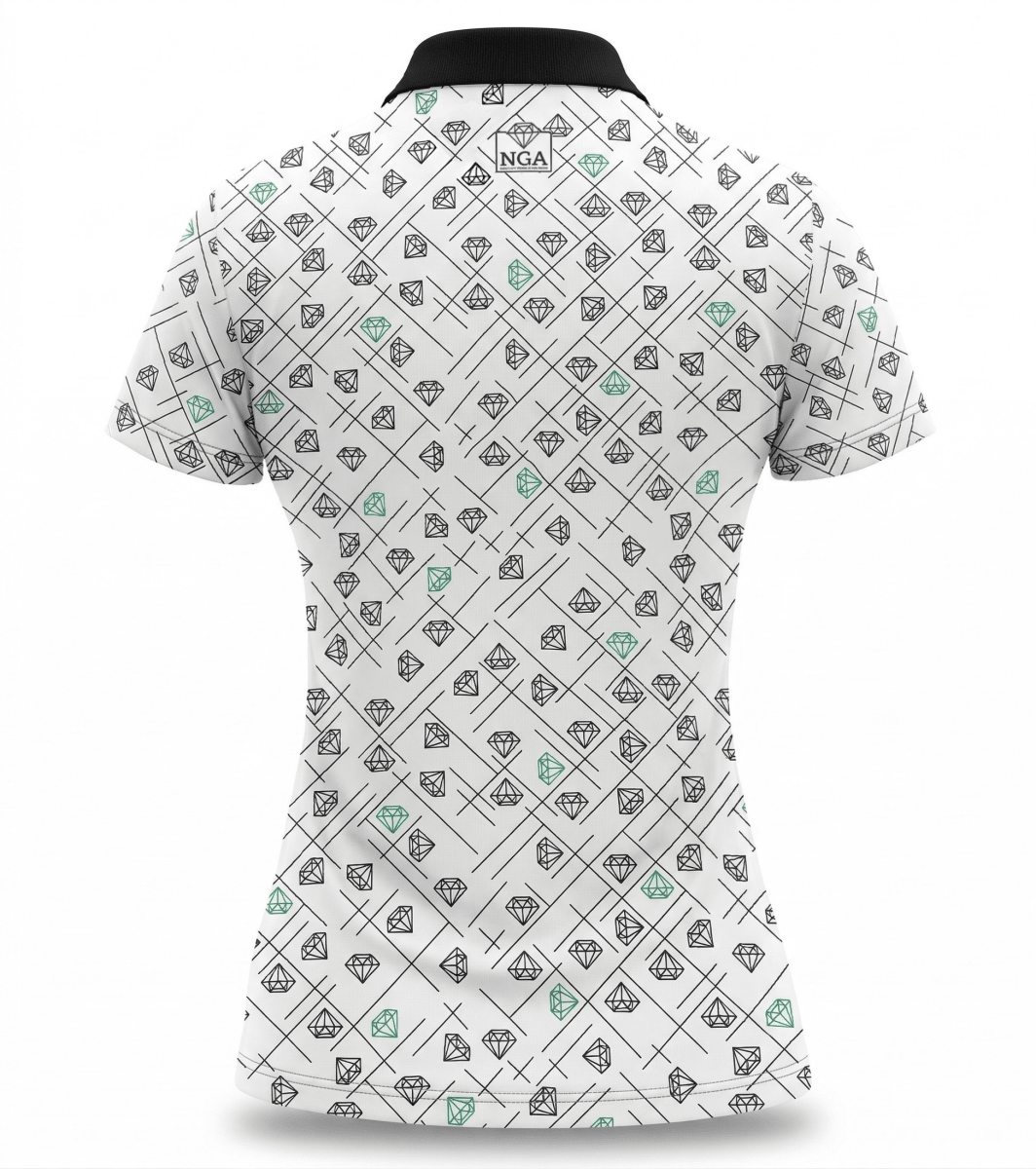 Diamond Dreams-Green Ladies Fitted Polo