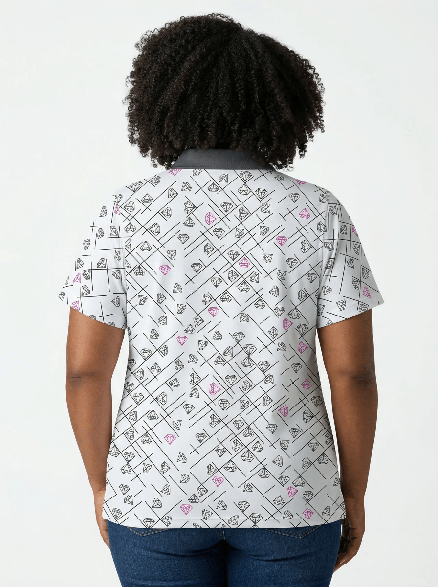 Diamond Dreams Polo - Pink - Borrowed Fit (Ladies)