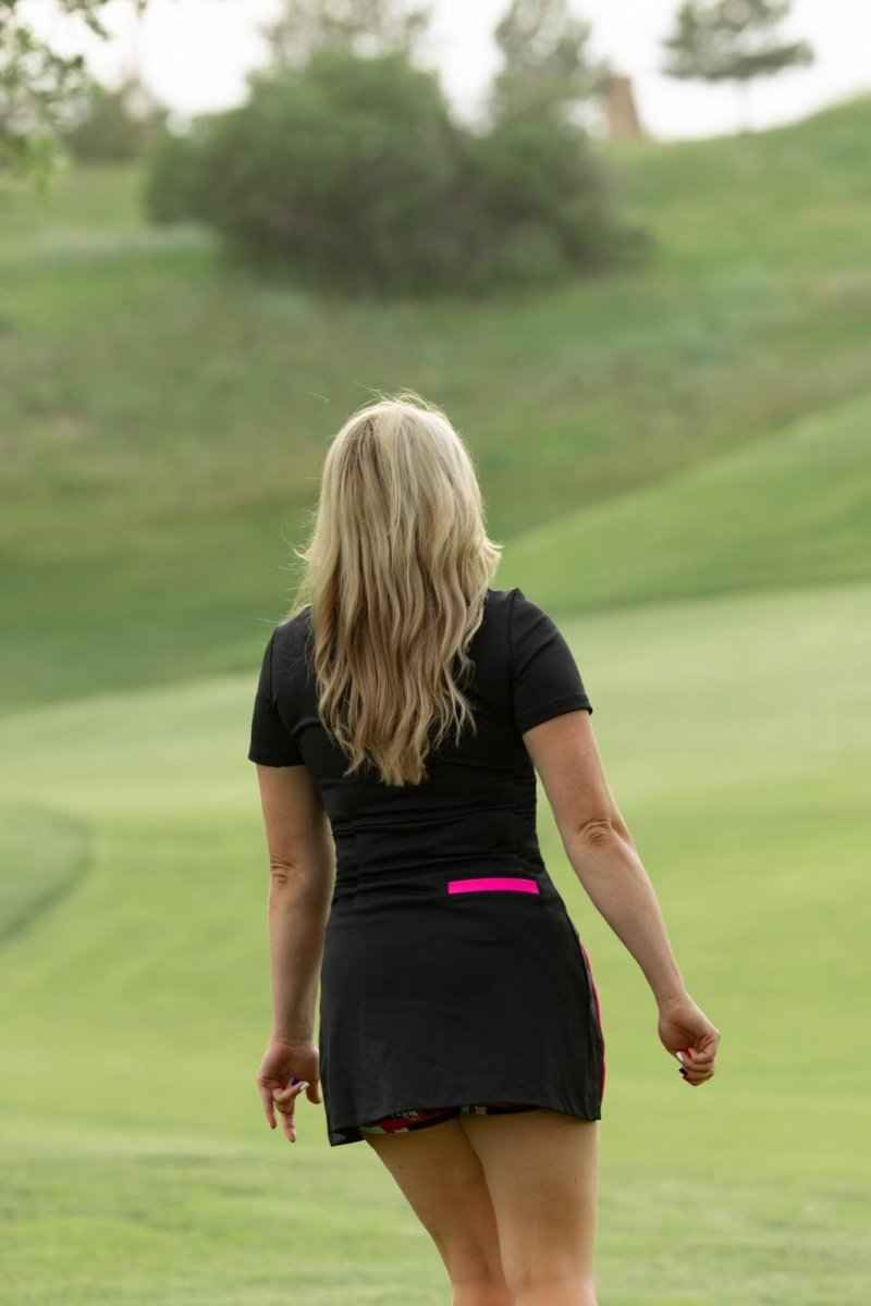 My Store Dress Sneak Peek Short-Sleeve Dress Pink on Black