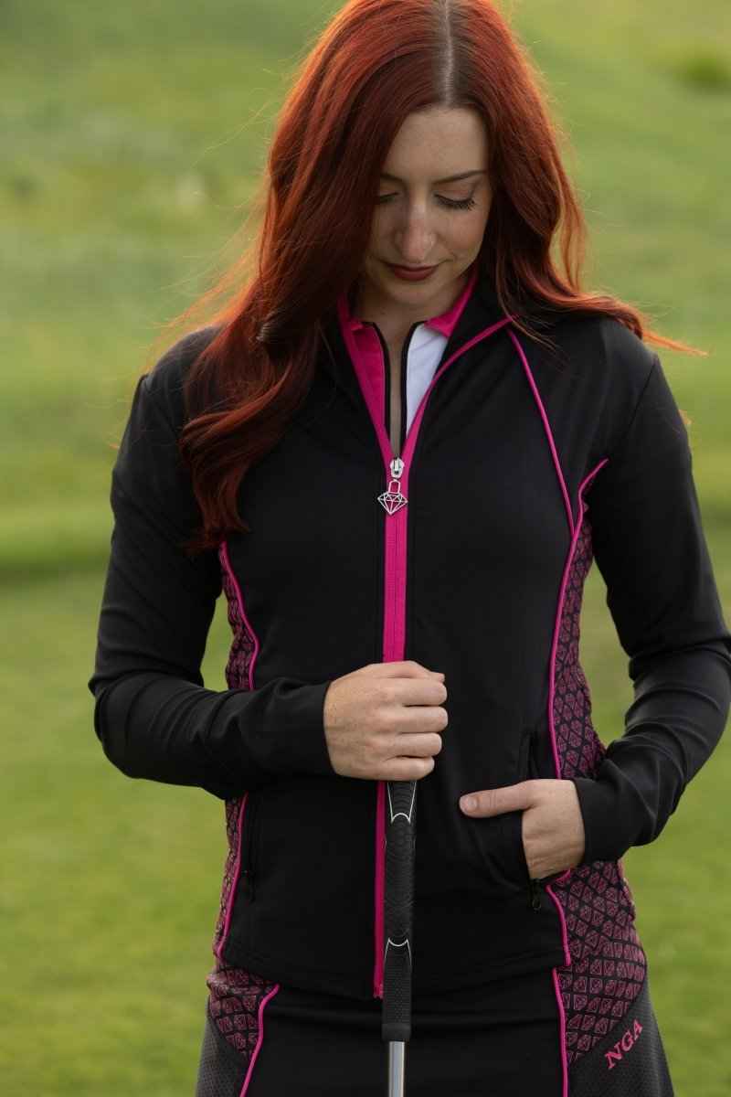  Jacket Diamond Drive Collection: Gemma Jacket - Pink on Black