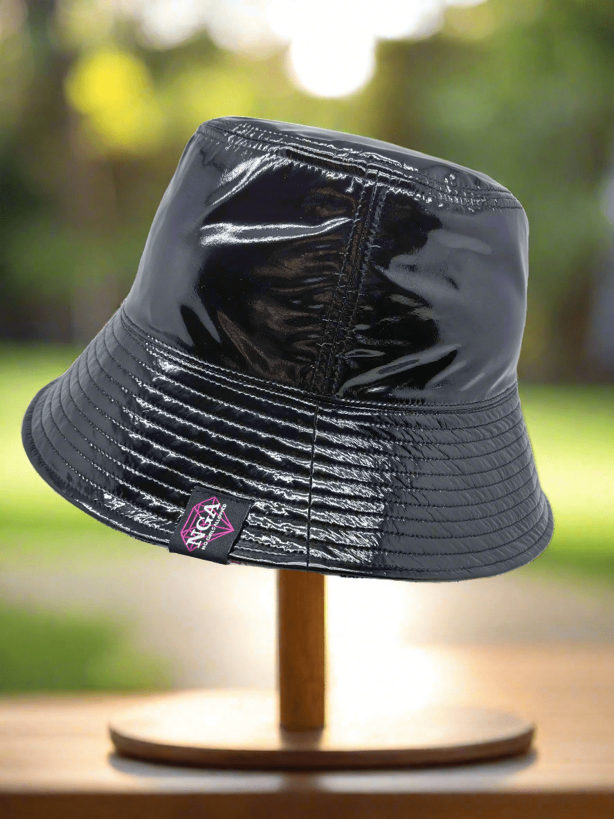 My Store Hat Shine Bright Reversible Bucket Hat - Black Patent