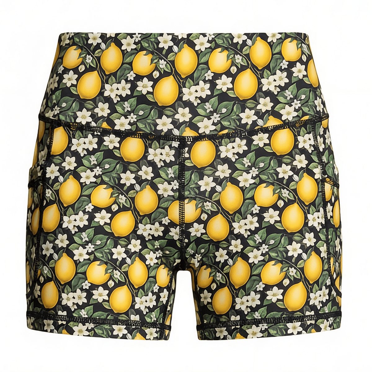 NGA UNDERS with lemon and floral pattern on a BLACK background