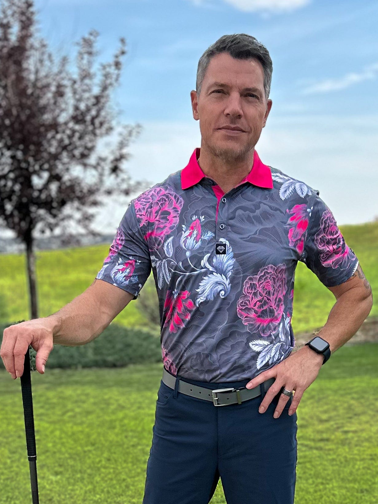My Store Polo Midnight Blooms Polo for Men