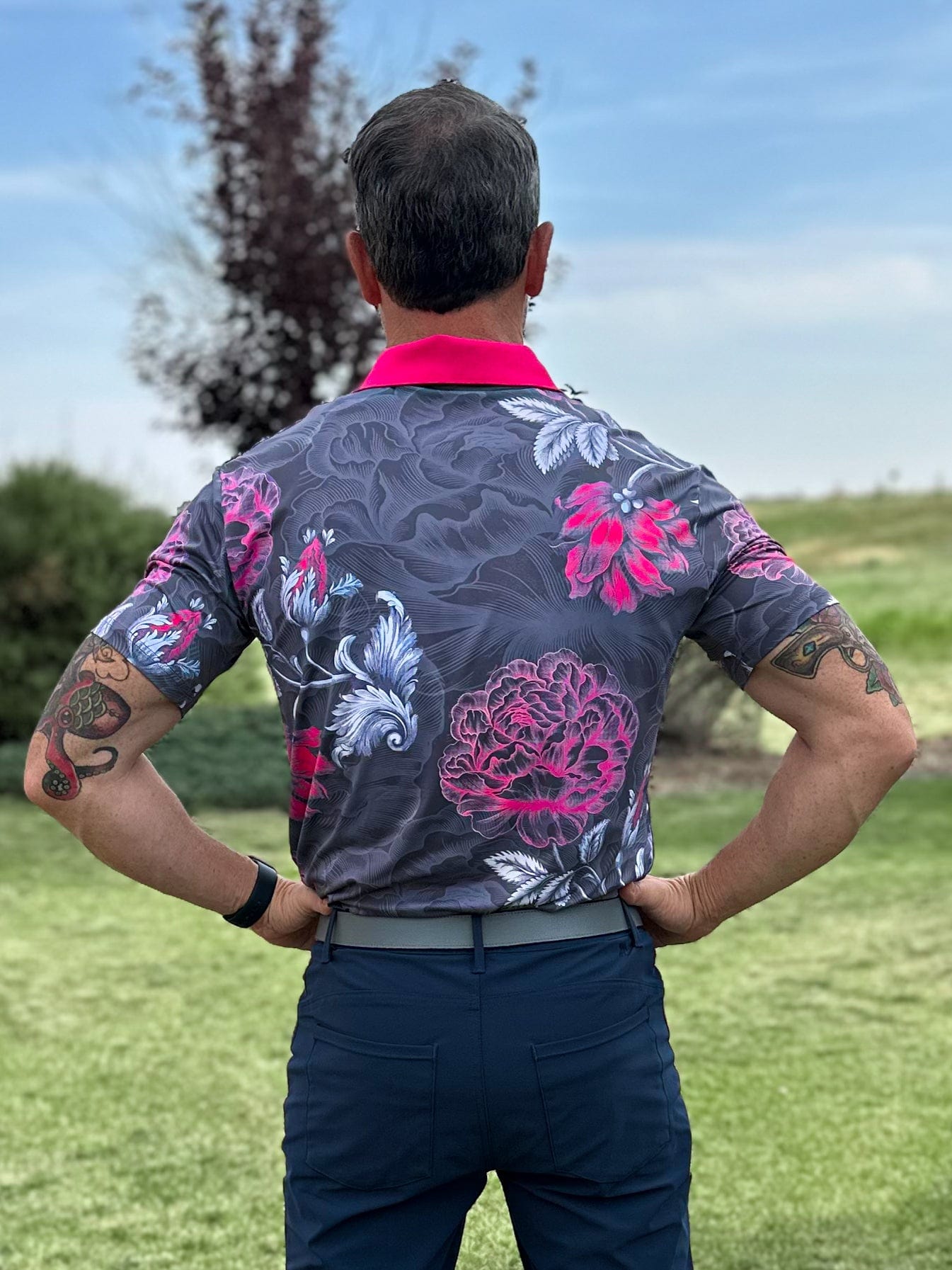My Store Polo Midnight Blooms Polo for Men