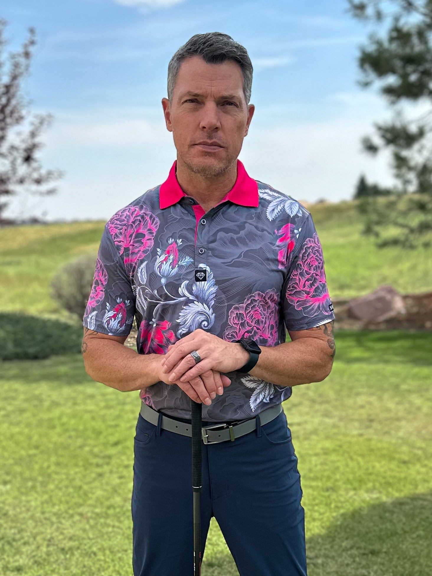 My Store Polo Midnight Blooms Polo for Men