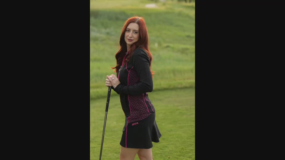 Load video: GEMMA SKIRT BLACK AND PINK NGA