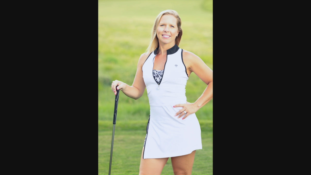 Load video: Sneak Peek Racerback Dress - Black on White