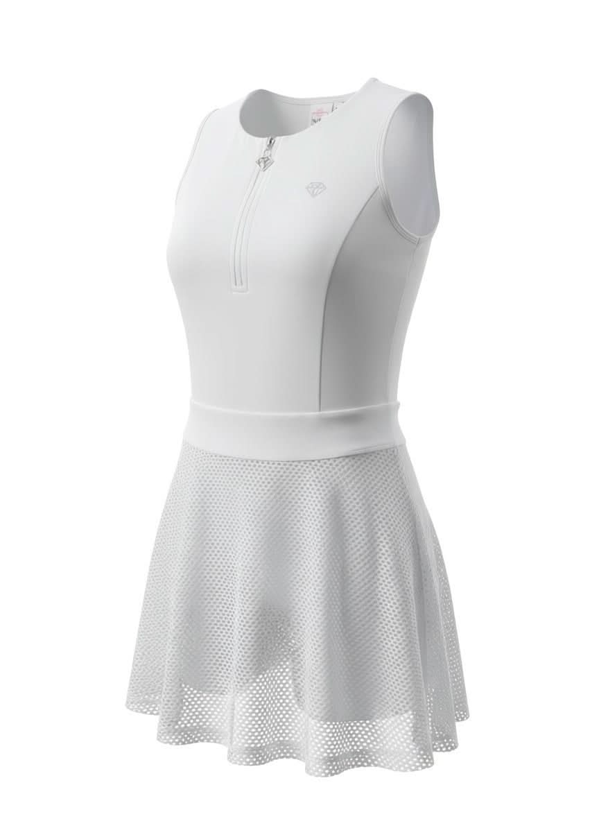 Sheer Confidence Dress in White - 15" Skirt