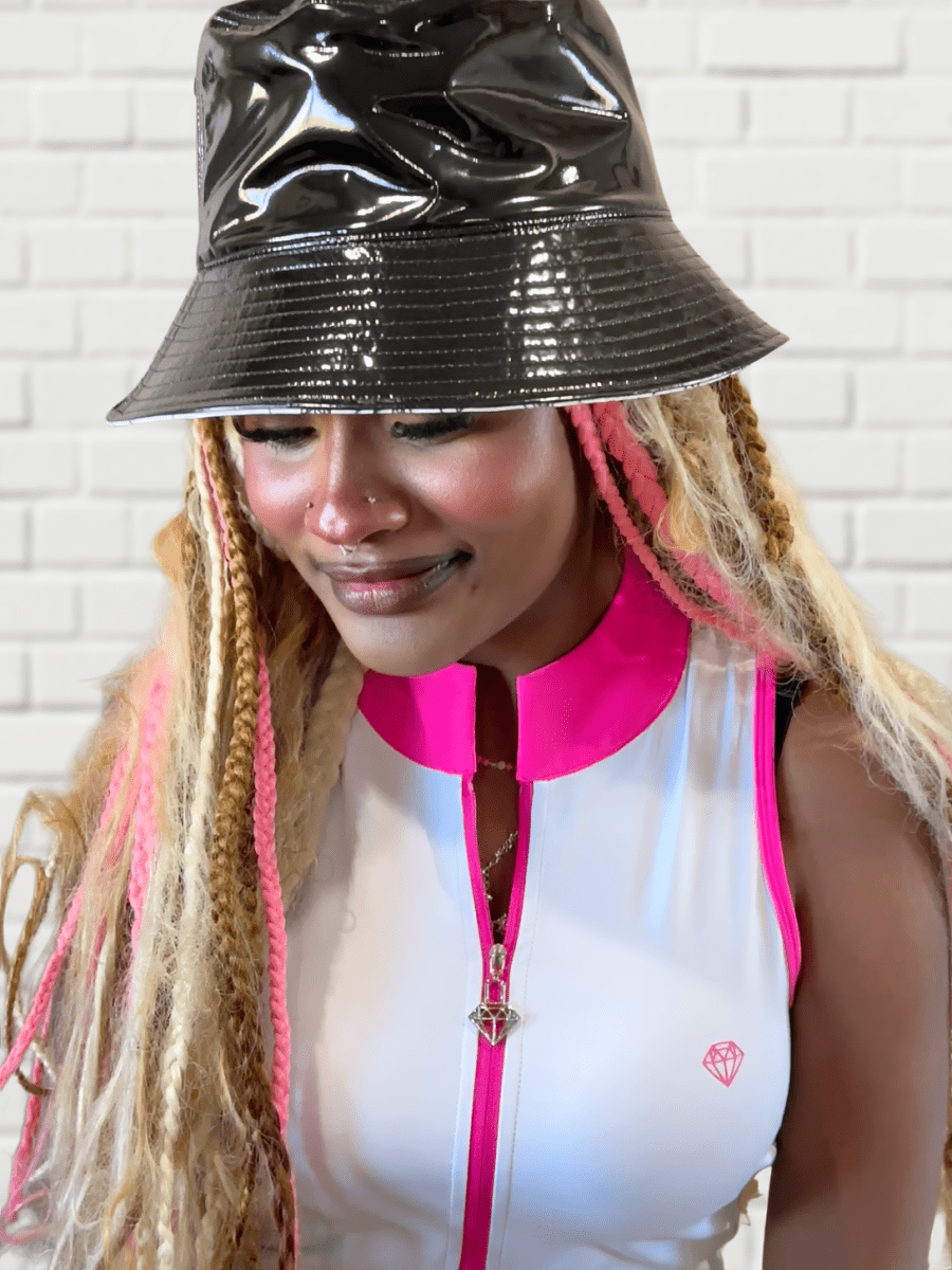 Shine Bright Reversible Bucket Hat - Black Patent / Diamond Dreams - NGA - No Girls Allowed