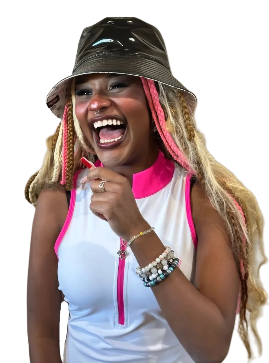 Shine Bright Reversible Bucket Hat - Black Patent / Diamond Dreams - NGA - No Girls Allowed