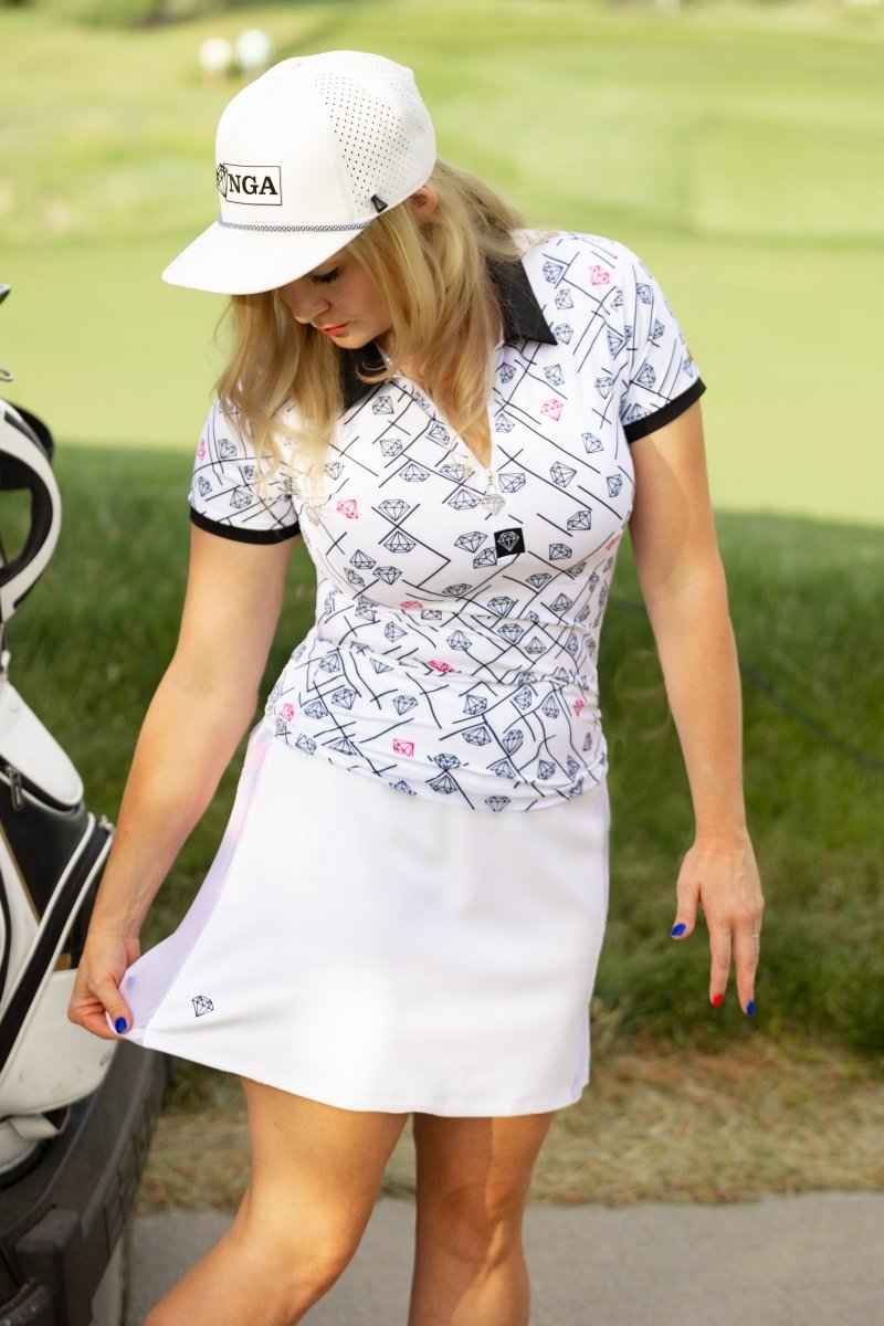 My Store Skirt Peekaboo Skirt in White With Sheer Panels