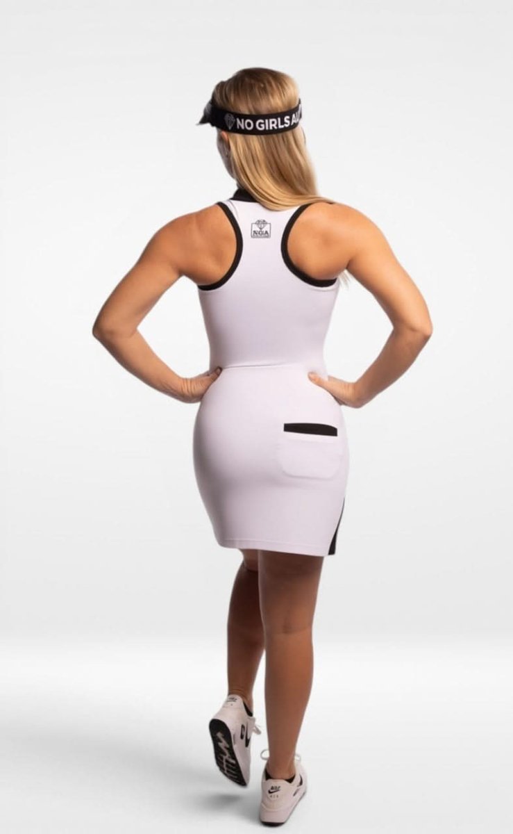 Sneak Peek Racerback Dress - Black on White - NGA - No Girls Allowed