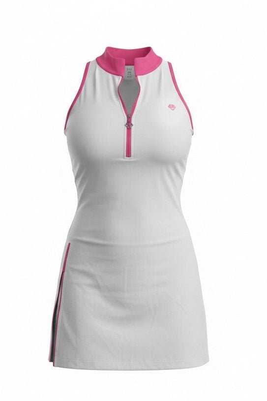 Sneak Peek Racerback Dress - Pink on White