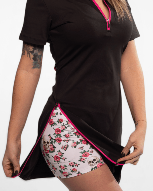 Sneak Peek Short-Sleeve Dress Pink on Black - NGA - No Girls Allowed