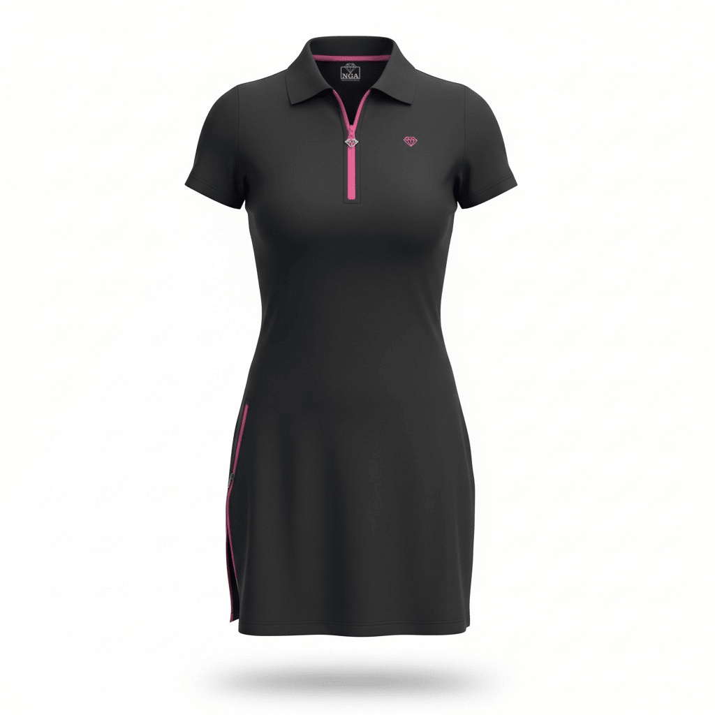 Sneak Peek Short-Sleeve Dress Pink on Black - NGA - No Girls Allowed