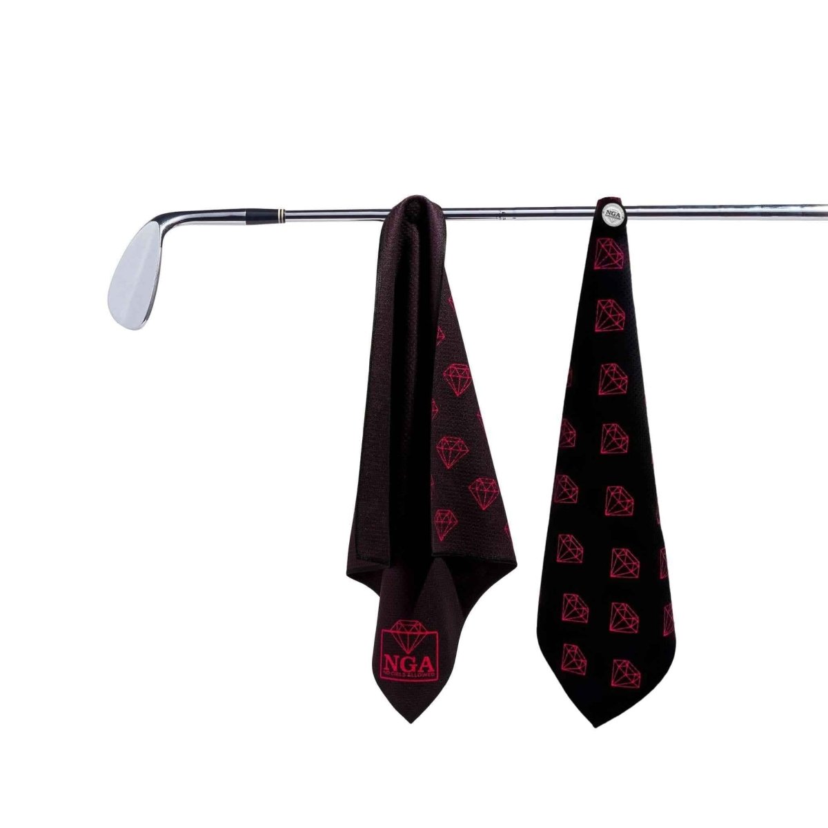  Golf Towel Stuck-on-You Magnetic Golf Towel-Black and Pink